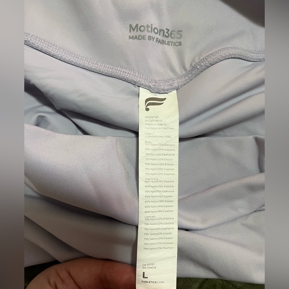 Lilac colored Fabletics Motion365 leggings. - Picture 3 of 3